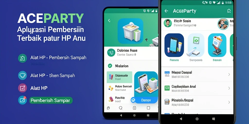 Antarmuka ACEPARTY yang intuitif untuk pembersihan sampah.