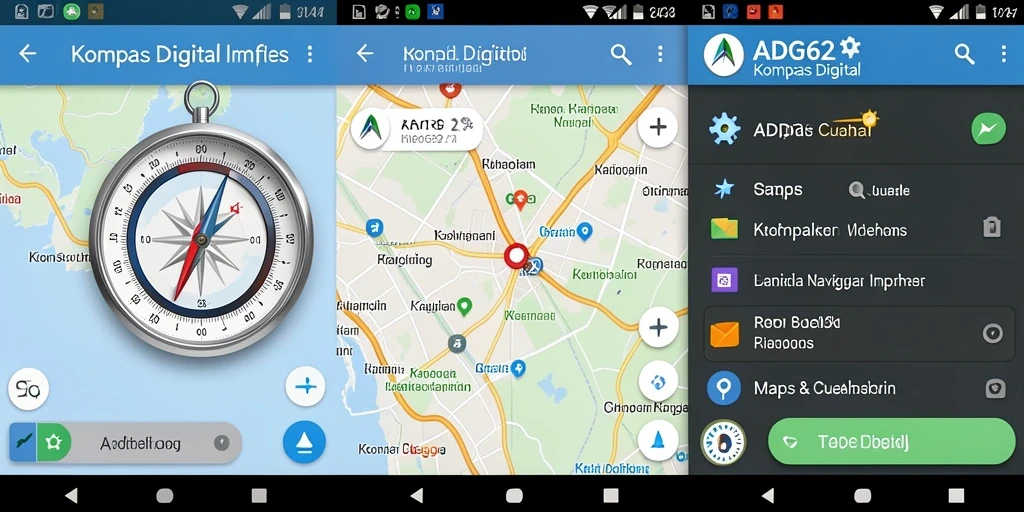 Antarmuka ADG62 menampilkan fungsi kompas digital yang intuitif dan informatif.