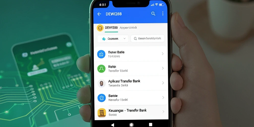 Tampilan antarmuka DEWI288 yang sederhana dan user-friendly untuk transfer bank.