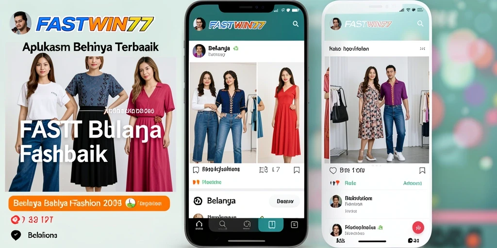 Tampilan antarmuka pengguna aplikasi FASTWIN77 untuk belanja fashion.