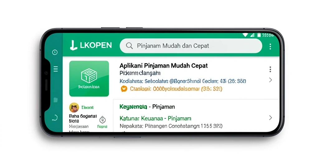 Antarmuka aplikasi LKOPEN yang sederhana dan efektif untuk pengajuan pinjaman.