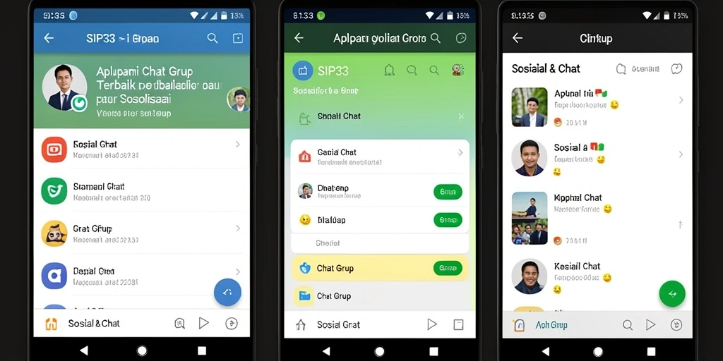 Antarmuka SIP33 dengan fitur Chat Grup yang mudah digunakan.
