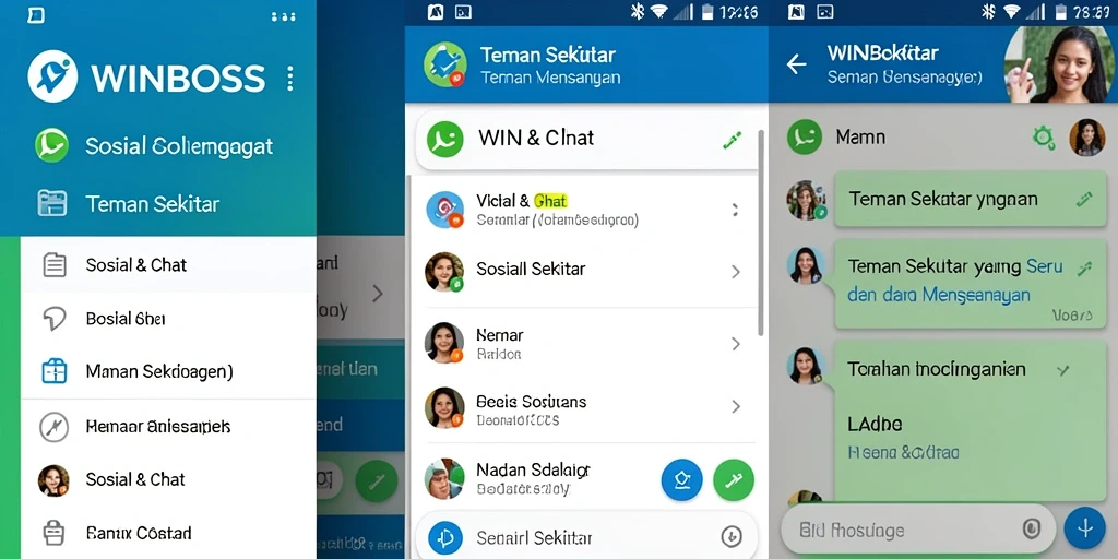 Antarmuka WINBOSS yang user-friendly untuk menemukan teman baru.
