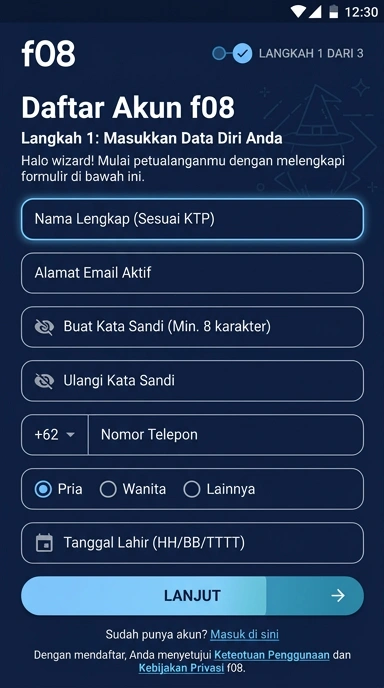 Cara Membuat Akun Baru f08 untuk Pengguna Android