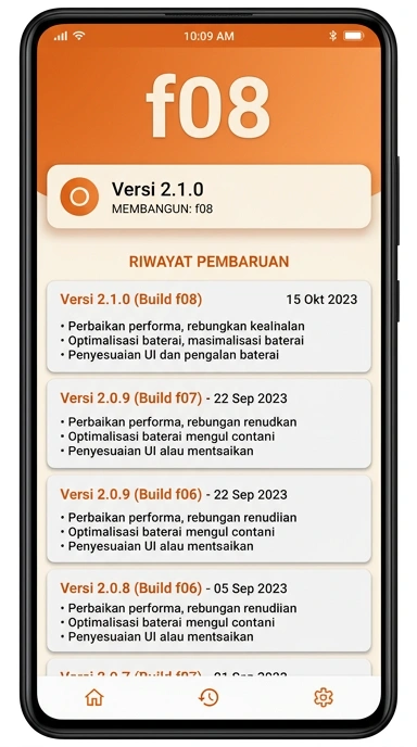 Riwayat Versi f08 untuk Pengguna Android